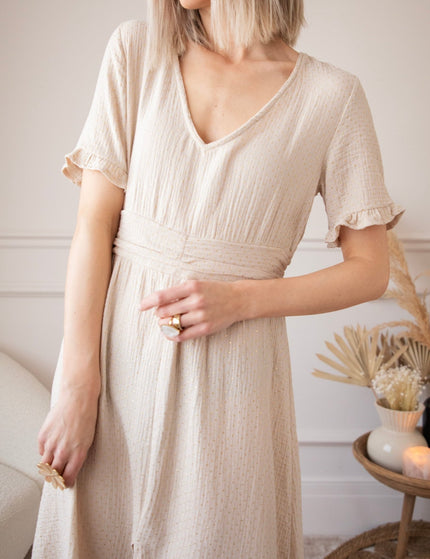 Gold Dots Beige - Maxi Jurk - ellemilla