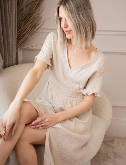 Gold Dots Beige - Maxi Jurk - ellemilla