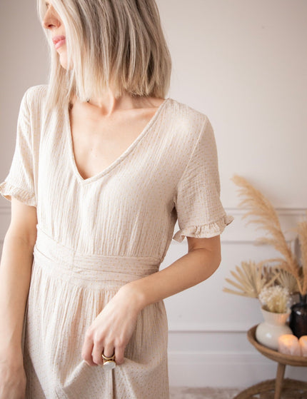 Gold Dots Beige - Maxi Jurk - ellemilla