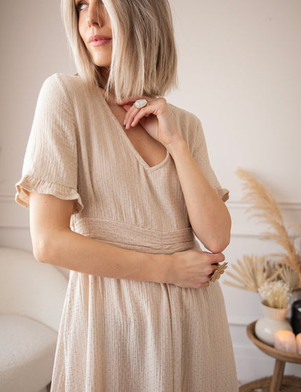Gold Dots Beige - Maxi Jurk - ellemilla