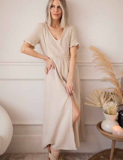 Gold Dots Beige - Maxi Jurk - ellemilla
