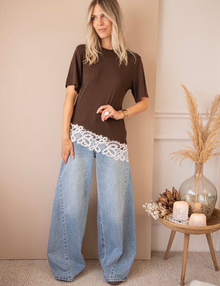 Grace In Lace Brown - T-Shirt - ellemilla