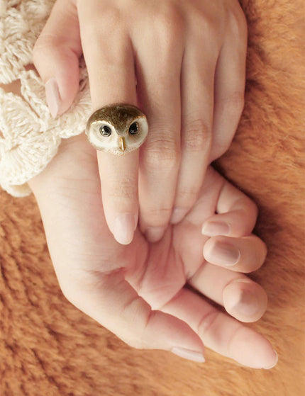 Happy Owl Brown - Ring - ellemilla
