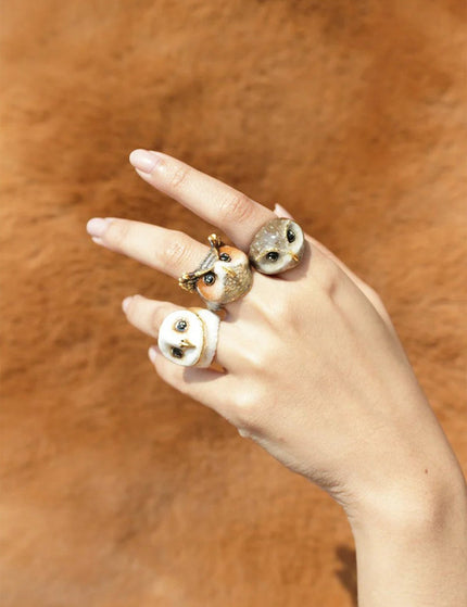 Happy Owl Brown - Ring - ellemilla