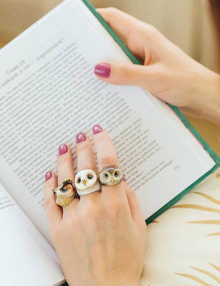Happy Owl Brown - Ring - ellemilla