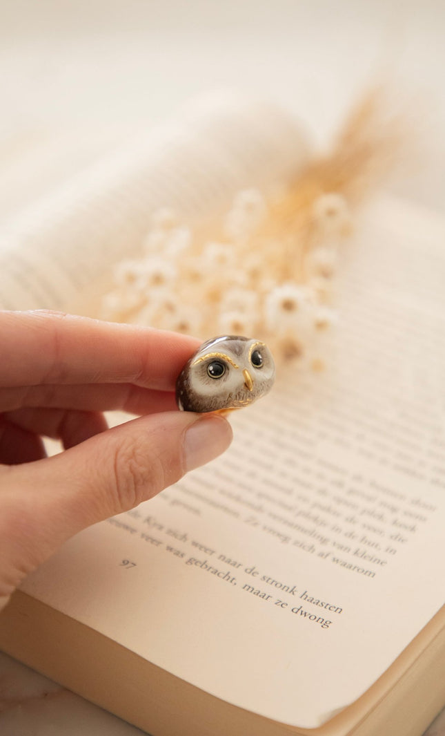 Happy Owl Brown - Ring - ellemilla