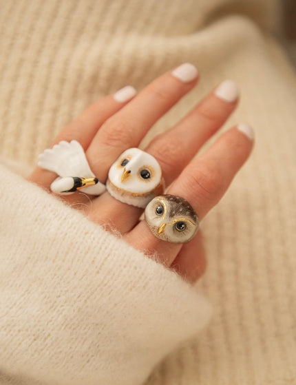 Happy Owl Brown - Ring - ellemilla