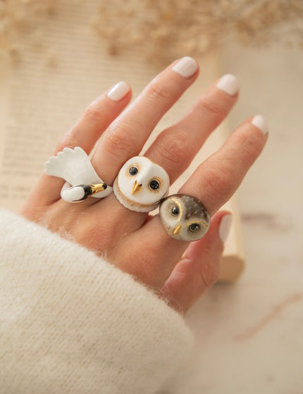 Happy Owl Brown - Ring - ellemilla
