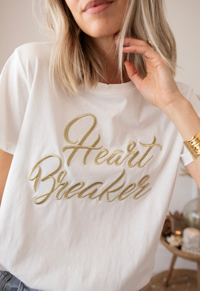 Heart Breaker White/Gold - T-Shirt - ellemilla