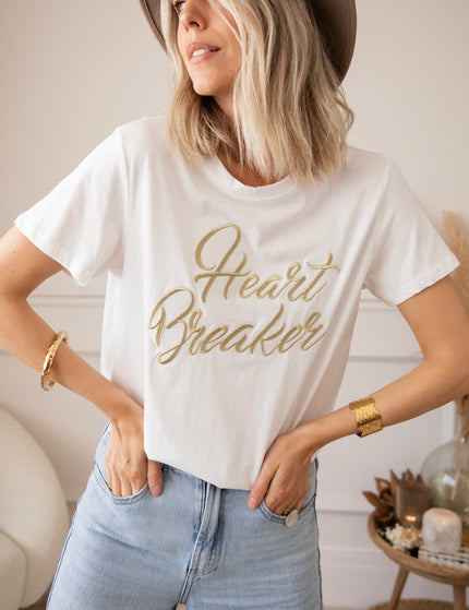 Heart Breaker White/Gold - T-Shirt - ellemilla