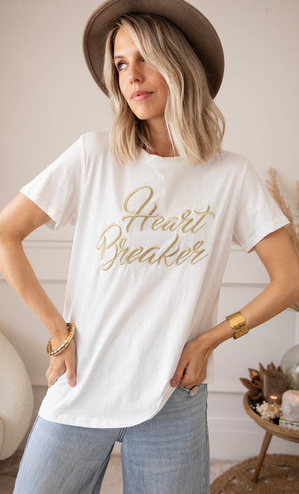 Heart Breaker White/Gold - T-Shirt - ellemilla