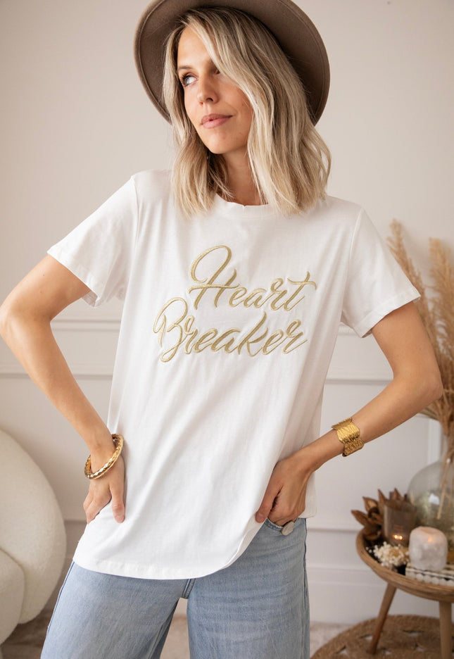 Heart Breaker White/Gold - T-Shirt - ellemilla