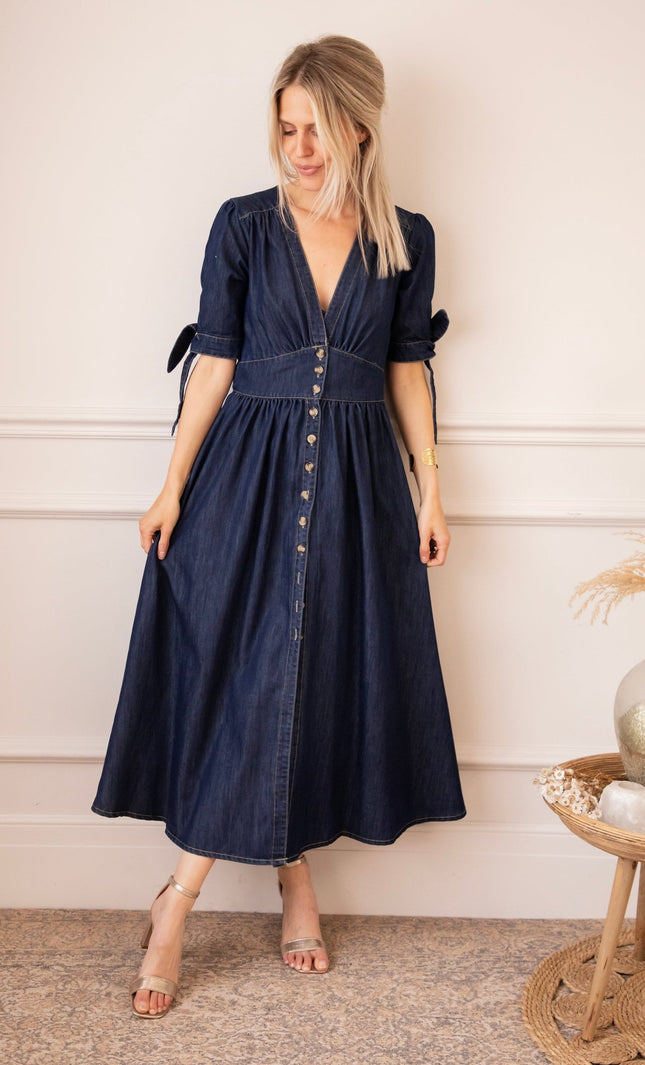 Jeanne Dark Blue - Maxi Jurk - ellemilla