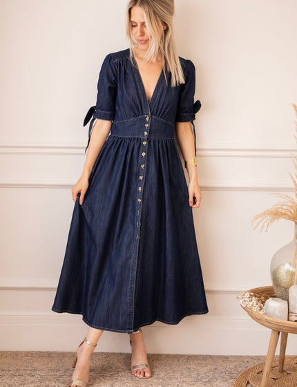 Jeanne Dark Blue - Maxi Jurk - ellemilla