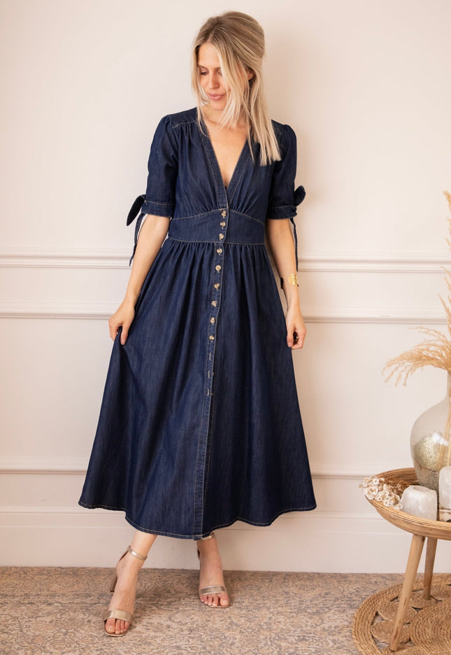 Jeanne Dark Blue - Maxi Jurk - ellemilla