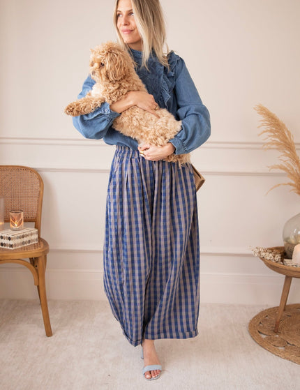 Jeany Ruche Blue - Blouse - ellemilla
