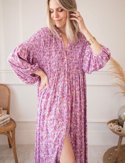 Joyce Bloom Girly Pink - Maxi Jurk - ellemilla