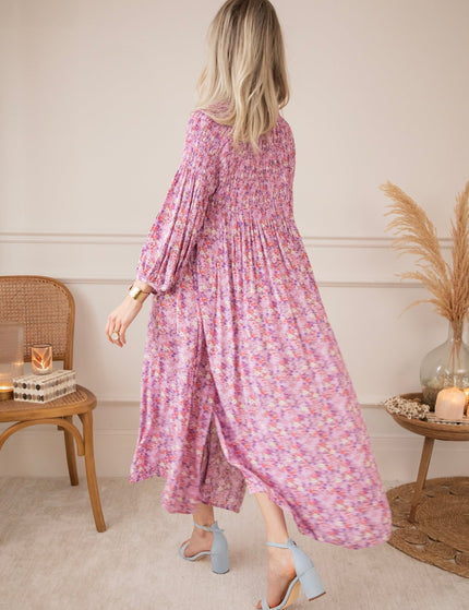 Joyce Bloom Girly Pink - Maxi Jurk - ellemilla