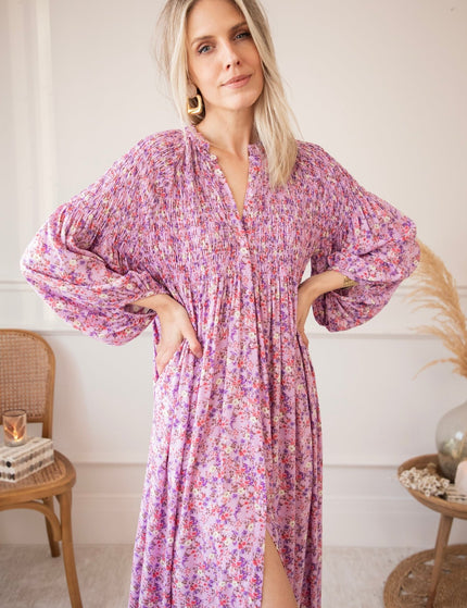 Joyce Bloom Girly Pink - Maxi Jurk - ellemilla