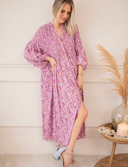 Joyce Bloom Girly Pink - Maxi Jurk - ellemilla