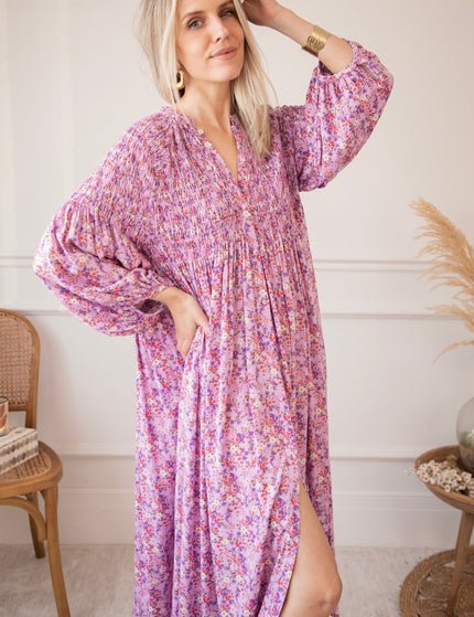 Joyce Bloom Girly Pink - Maxi Jurk - ellemilla