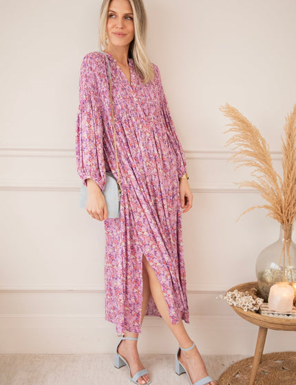 Joyce Bloom Girly Pink - Maxi Jurk - ellemilla