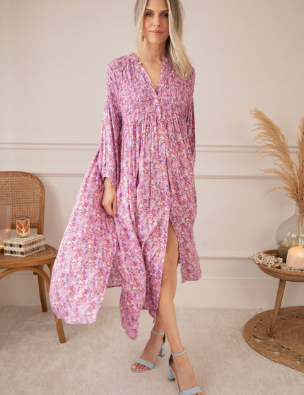 Joyce Bloom Girly Pink - Maxi Jurk - ellemilla