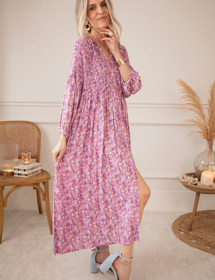 Joyce Bloom Girly Pink - Maxi Jurk - ellemilla