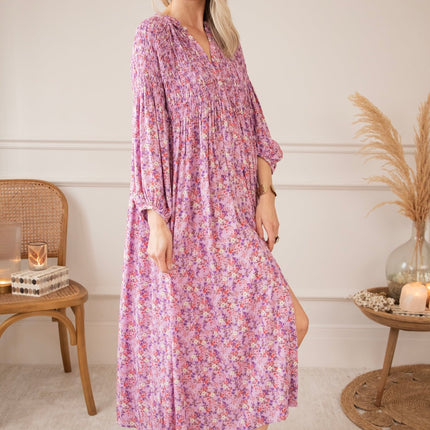 Joyce Bloom Girly Pink - Maxi Jurk - ellemilla