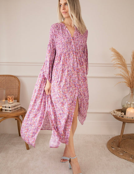Joyce Bloom Girly Pink - Maxi Jurk - ellemilla