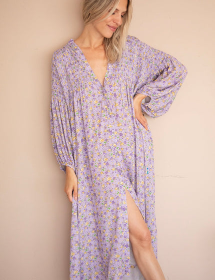 Joyce Bloom Lila/Yellow - Maxi Jurk - ellemilla