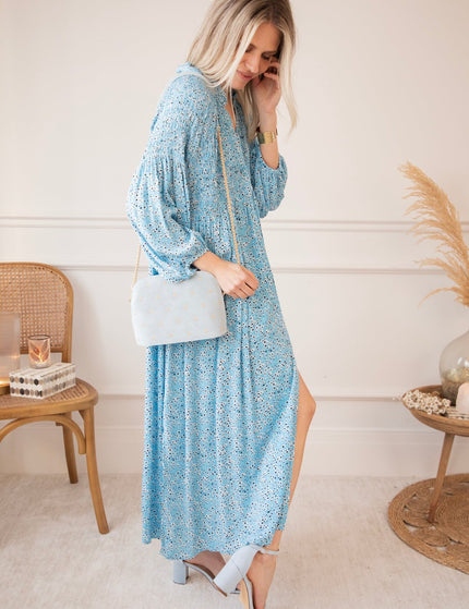 Joyce Bloom Sky Blue - Maxi Jurk - ellemilla