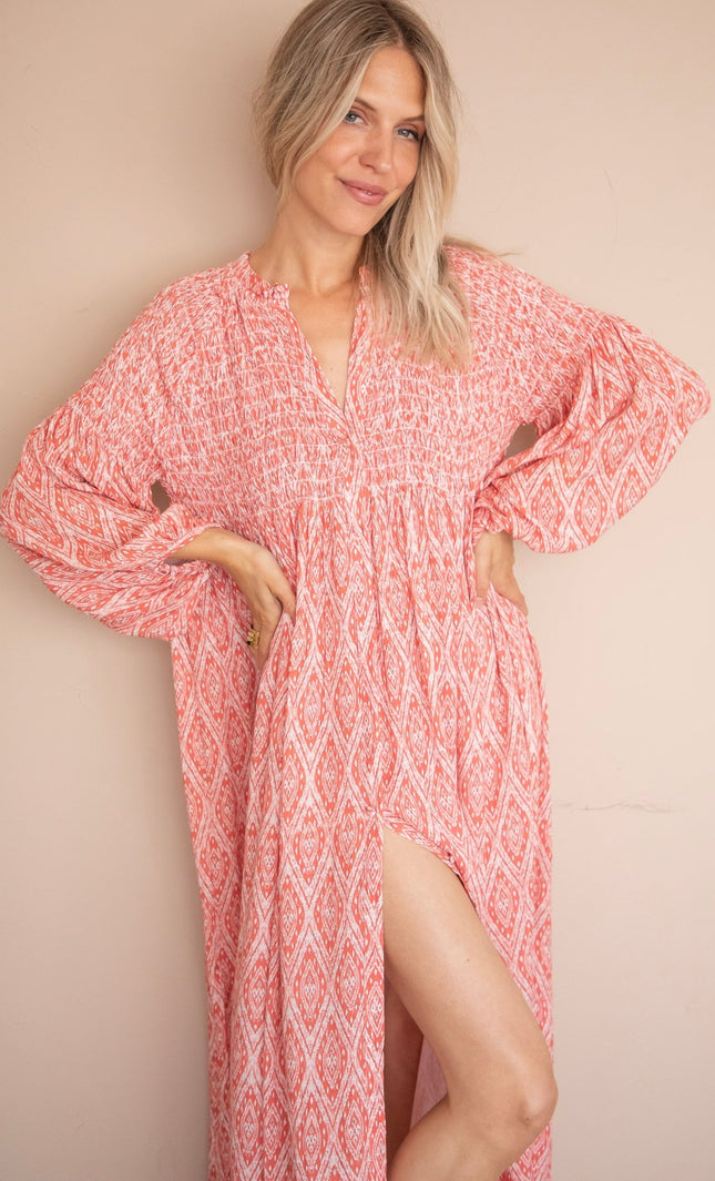 Joyce Shape Coral - Maxi Jurk - ellemilla