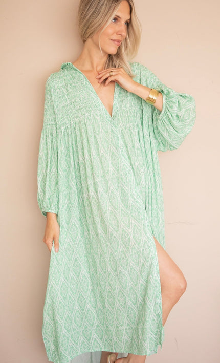 Joyce Shape Green - Maxi Jurk - ellemilla
