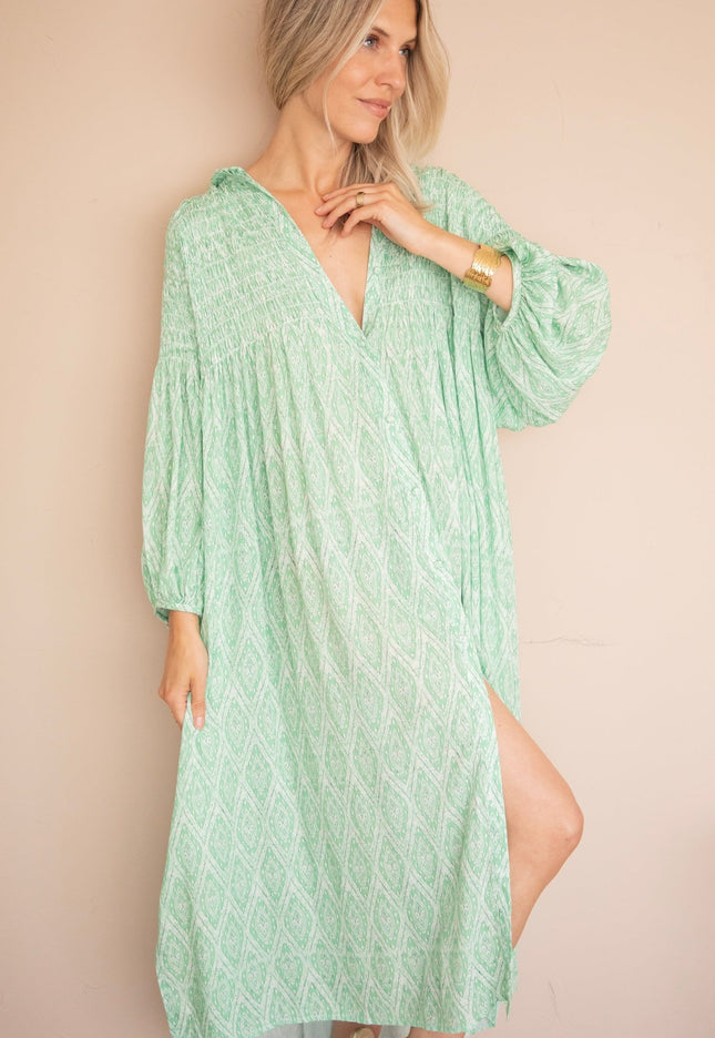 Joyce Shape Green - Maxi Jurk - ellemilla