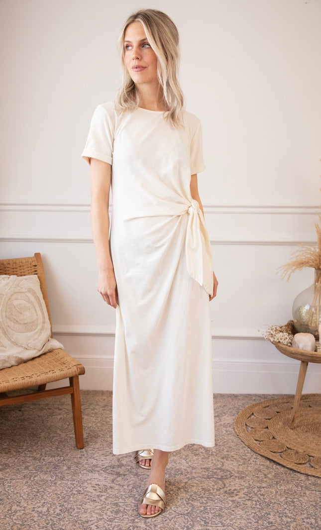 Katie Knot Beige - Maxi Jurk - ellemilla