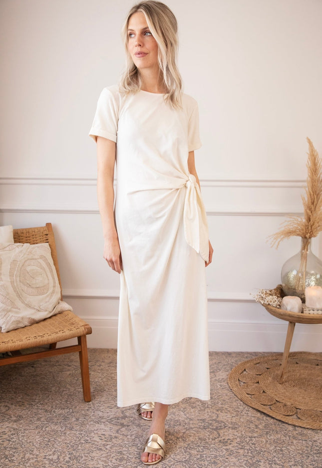 Katie Knot Beige - Maxi Jurk - ellemilla