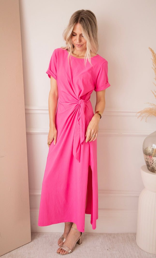 Katie Knot Fuchsia - Maxi Jurk - ellemilla