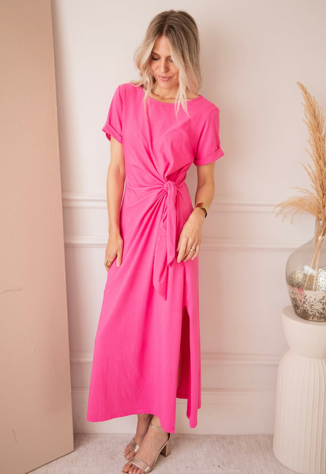 Katie Knot Fuchsia - Maxi Jurk - ellemilla