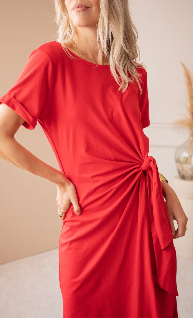 Katie Knot Red - Maxi Jurk - ellemilla