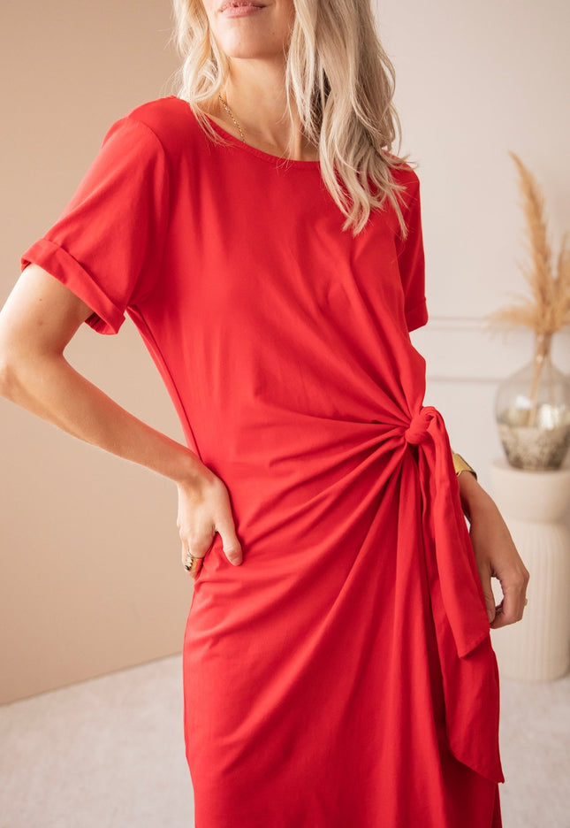 Katie Knot Red - Maxi Jurk - ellemilla