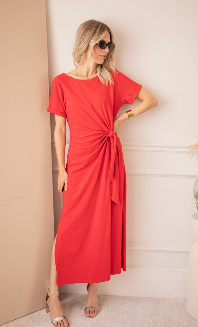 Katie Knot Red - Maxi Jurk - ellemilla