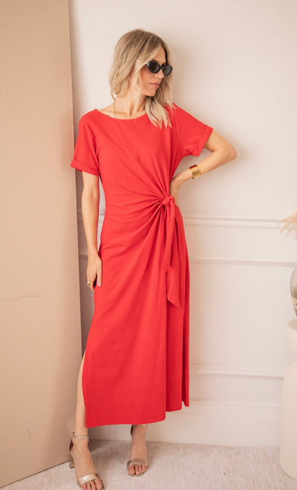 Katie Knot Red - Maxi Jurk - ellemilla