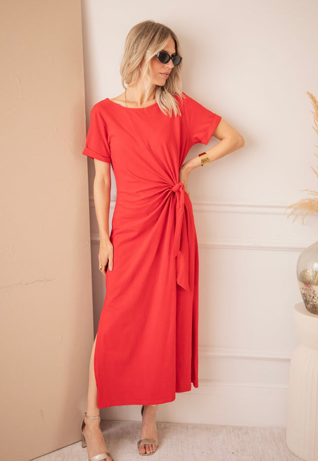 Katie Knot Red - Maxi Jurk - ellemilla