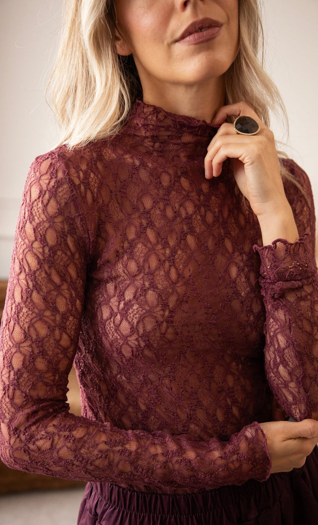Lace Layer Burgundy - Longsleeve - ellemilla