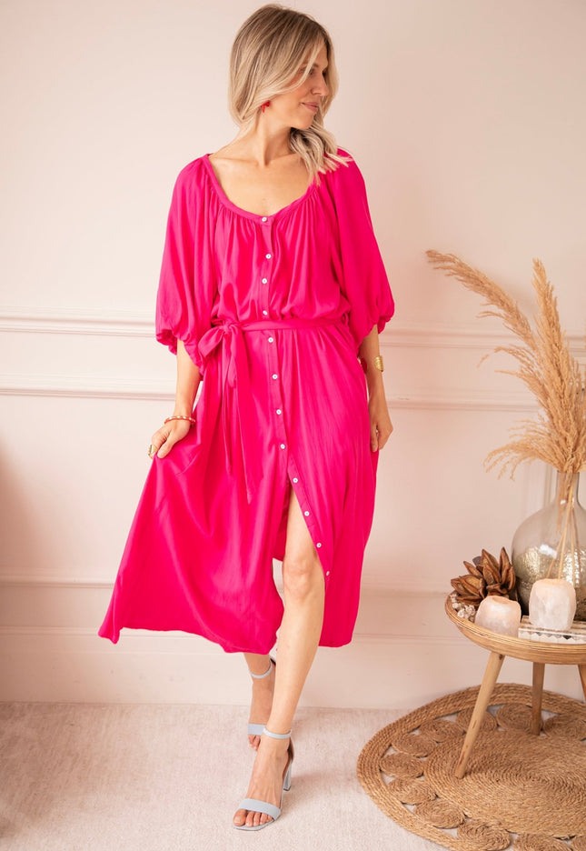 Lavina Fuchsia - Maxi Jurk - ellemilla