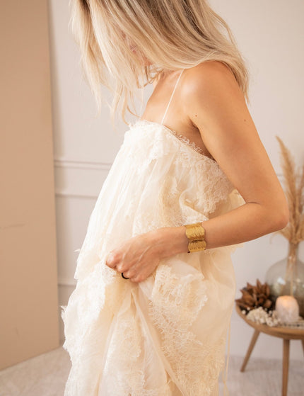 Layers Of Lace Beige - Maxi Jurk - ellemilla