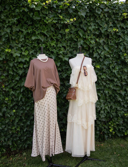 Layers Of Lace Beige - Maxi Jurk - ellemilla