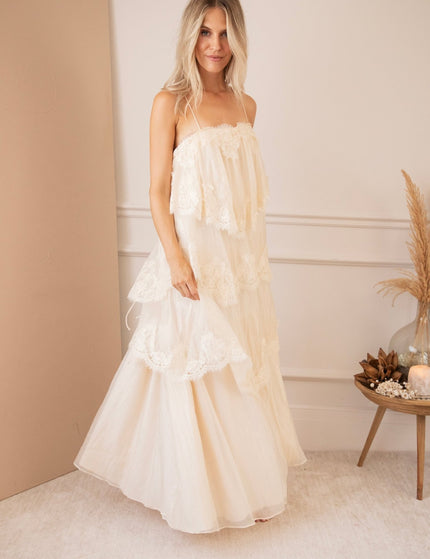 Layers Of Lace Beige - Maxi Jurk - ellemilla