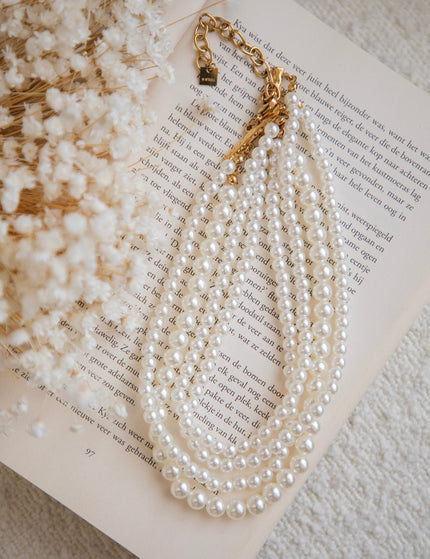 Layers Of Pearls White - Choker Ketting - ellemilla